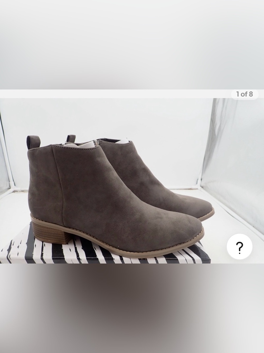 Sweet Life “Tessey" Gray Faux Suede Leather Ankle Booties